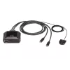 Conmutador KVM ATEN 2 puertos USB-C 4K DisplayPort con mando a distancia para seleccionar el puerto
