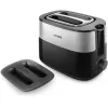 Philips Daily Collection HD2517/90 tostadora, 2 ranuras, 830 W, negro/plata