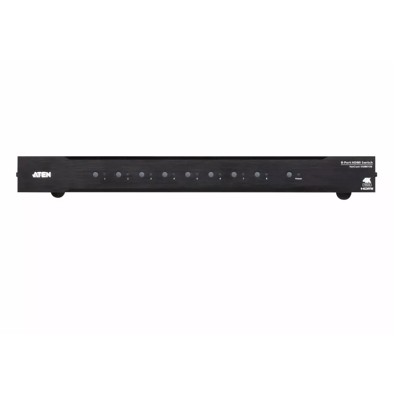 Conmutador HDMI ATEN 8 puertos True 4K, HDMI, metal, negro, 60 Hz, 3 m, 1920 x 1080 (HD 1080), 3840 x 2160, 4096 x 2160
