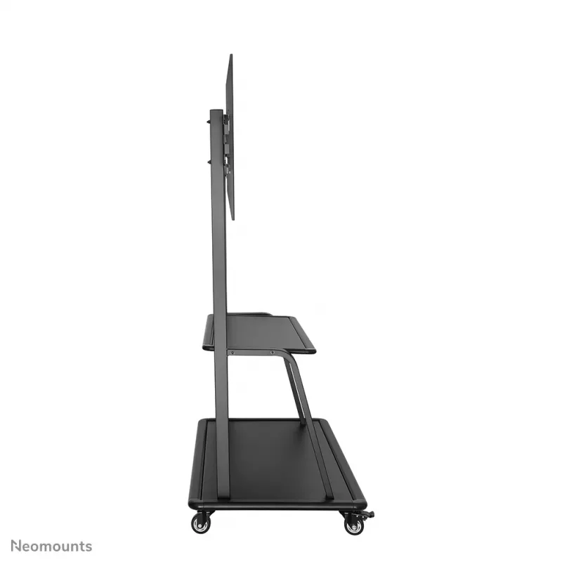Neomounts NS-M4000BLACK carro para TV, soporte de suelo 60-105 pulgadas (152,4-267 cm), máx. 150 kg, VESA 200x200-1000x600, altura regulable, con estante, negro