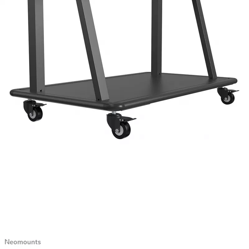 Neomounts NS-M4000BLACK carro para TV, soporte de suelo 60-105 pulgadas (152,4-267 cm), máx. 150 kg, VESA 200x200-1000x600, altura regulable, con estante, negro