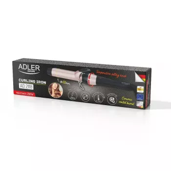 Rizador Adler AD 2118 — tubo cerámico de 32 mm, calefacción cerámica PTC, 140–200 °C, 56 W