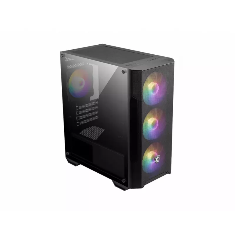 Caja de PC MSI MAG FORGE M100A Micro Tower Negra con cristal templado, 3 ventiladores frontales de 120 mm, RGB, microATX/Mini-ITX