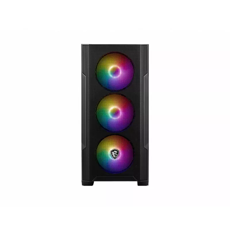 Caja de PC MSI MAG FORGE M100A Micro Tower Negra con cristal templado, 3 ventiladores frontales de 120 mm, RGB, microATX/Mini-ITX