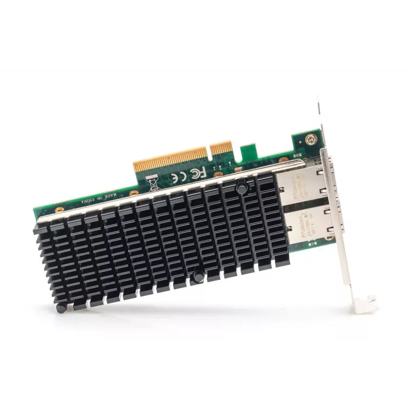 DIGITUS Adaptador de servidor Ethernet – 10 Gbit/s Dual-Port PCIe X8, Intel X540 BT2