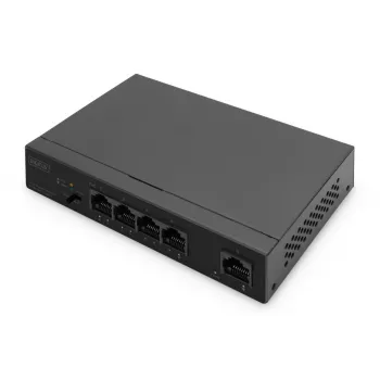DIGITUS Switch PoE 4+1 puertos Ethernet No gestionado 4 puertos PoE,