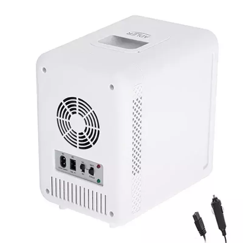 Mininevera independiente Adler AD 8085, 4 L, apertura derecha, puerta con espejo, 220–240 V/12 V