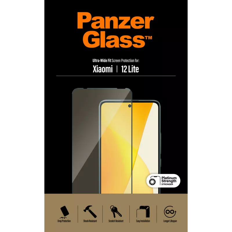 Protector de pantalla PanzerGlass Xiaomi 12 Lite Ultra-Wide Fit, resistente a arañazos y golpes