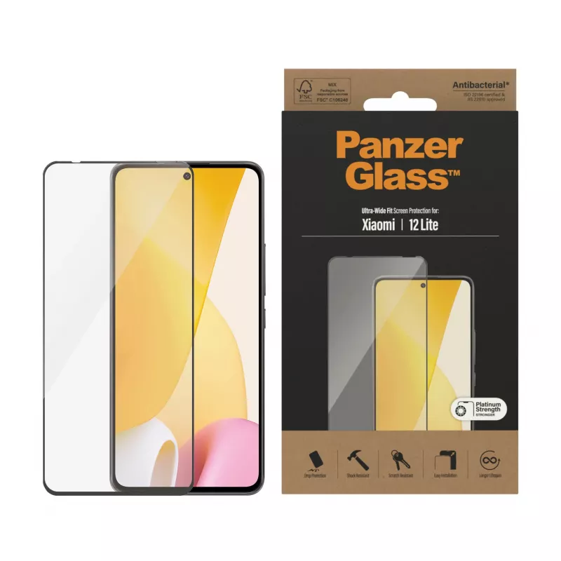 Protector de pantalla PanzerGlass Xiaomi 12 Lite Ultra-Wide Fit, resistente a arañazos y golpes