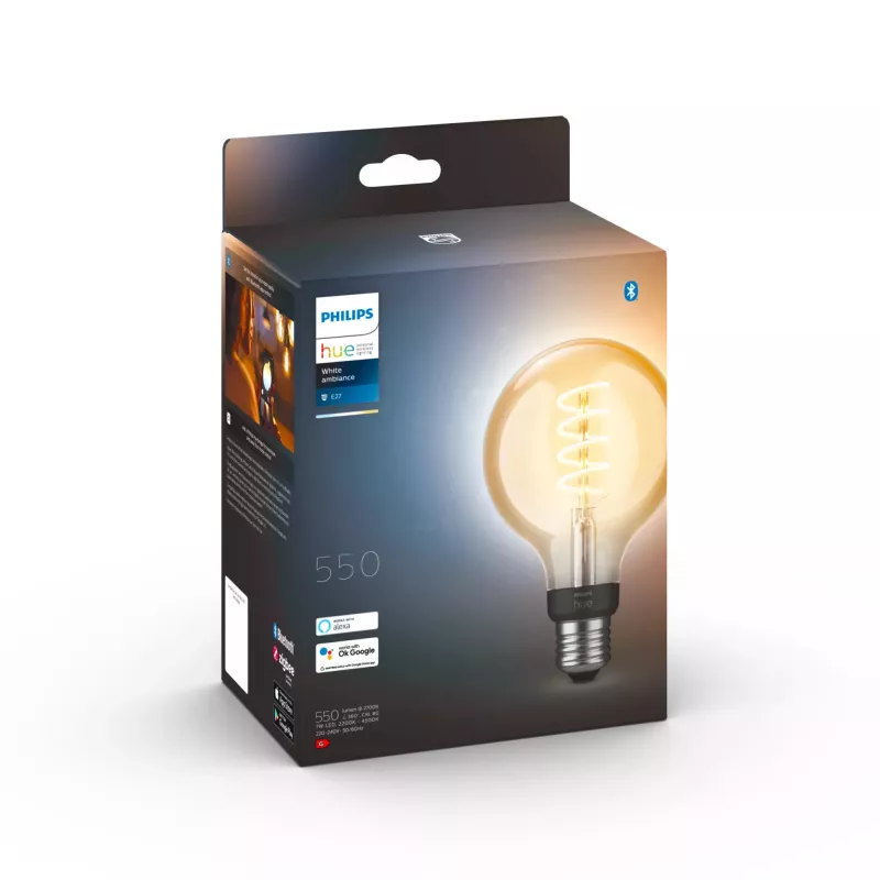 Bombilla inteligente Philips G93 Globe E27 — LED 7 W, Bluetooth y Zigbee, 95×150 mm