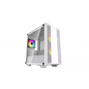 Caja de PC DeepCool CC360 WH ARGB Mini Tower blanca — Micro-ATX/Mini-ITX, cristal templado, 2x 3,5