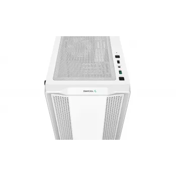 Caja de PC DeepCool CC360 WH ARGB Mini Tower blanca — Micro-ATX/Mini-ITX, cristal templado, 2x 3,5