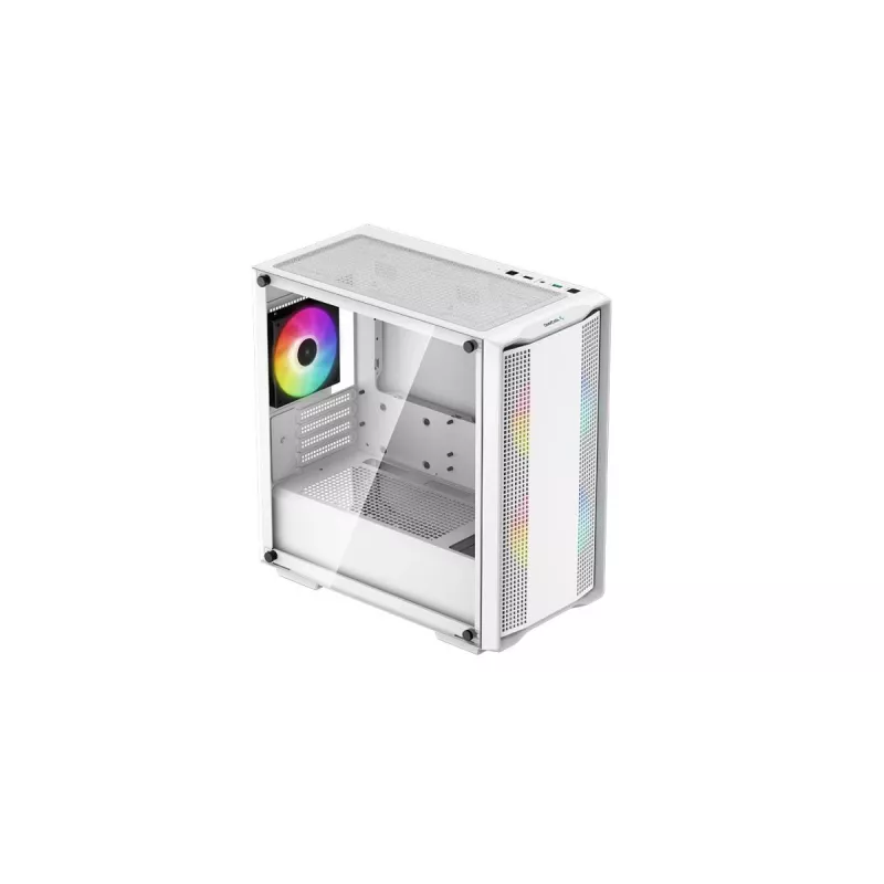 Caja de PC DeepCool CC360 WH ARGB Mini Tower blanca — Micro-ATX/Mini-ITX, cristal templado, 2x 3,5