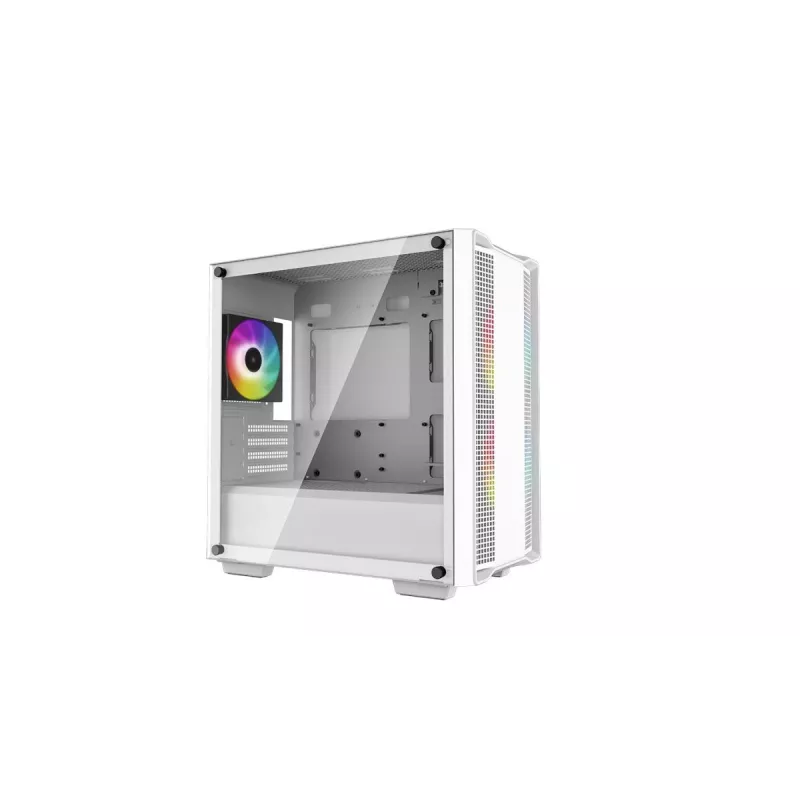 Caja de PC DeepCool CC360 WH ARGB Mini Tower blanca — Micro-ATX/Mini-ITX, cristal templado, 2x 3,5