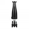 Adler AD 4449B set de molinillos eléctricos de sal y pimienta, 3 molinillos, muelas de cerámica, carga USB-C, batería de litio, 7 W, 150 ml, negro mate