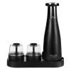 Adler AD 4449B set de molinillos eléctricos de sal y pimienta, 3 molinillos, muelas de cerámica, carga USB-C, batería de litio, 7 W, 150 ml, negro mate
