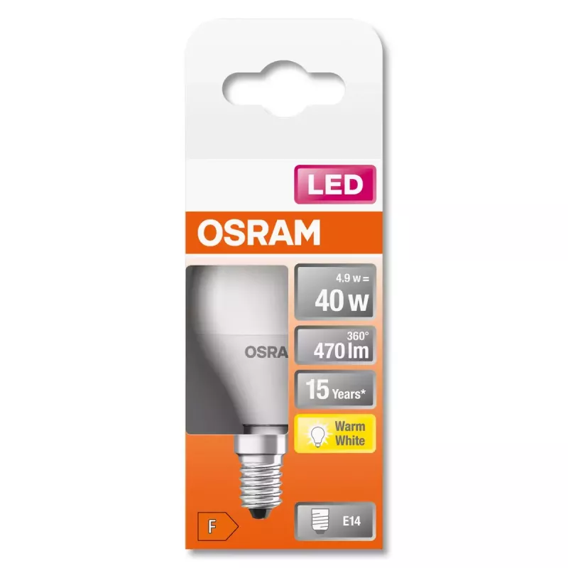 Lámpara LED Osram STAR 5W E14 Blanco cálido 2700K 470lm 15000h