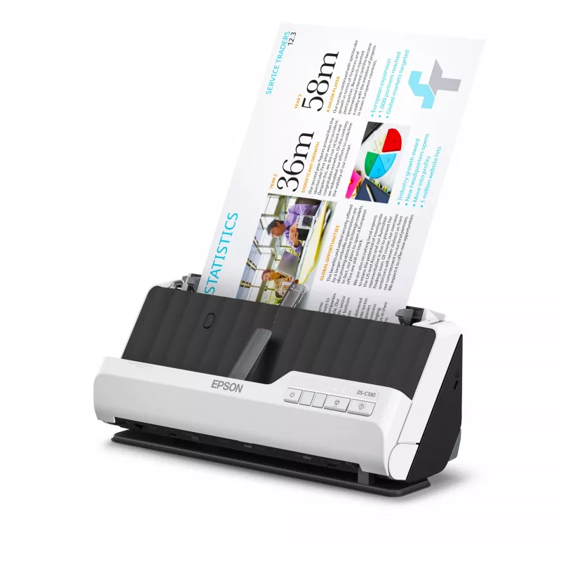 Epson DS-C330 escáner de alimentación ADF + 600 x 600 DPI A4 negro, blanco