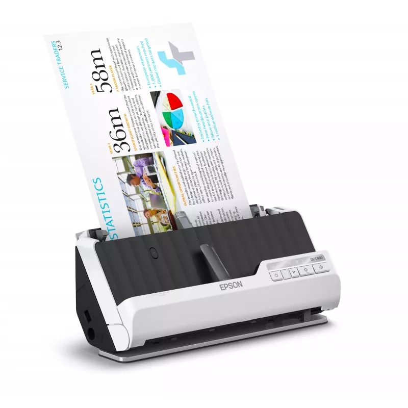Epson DS-C490 escáner de alimentación ADF + 600 x 600 DPI A4 negro, blanco