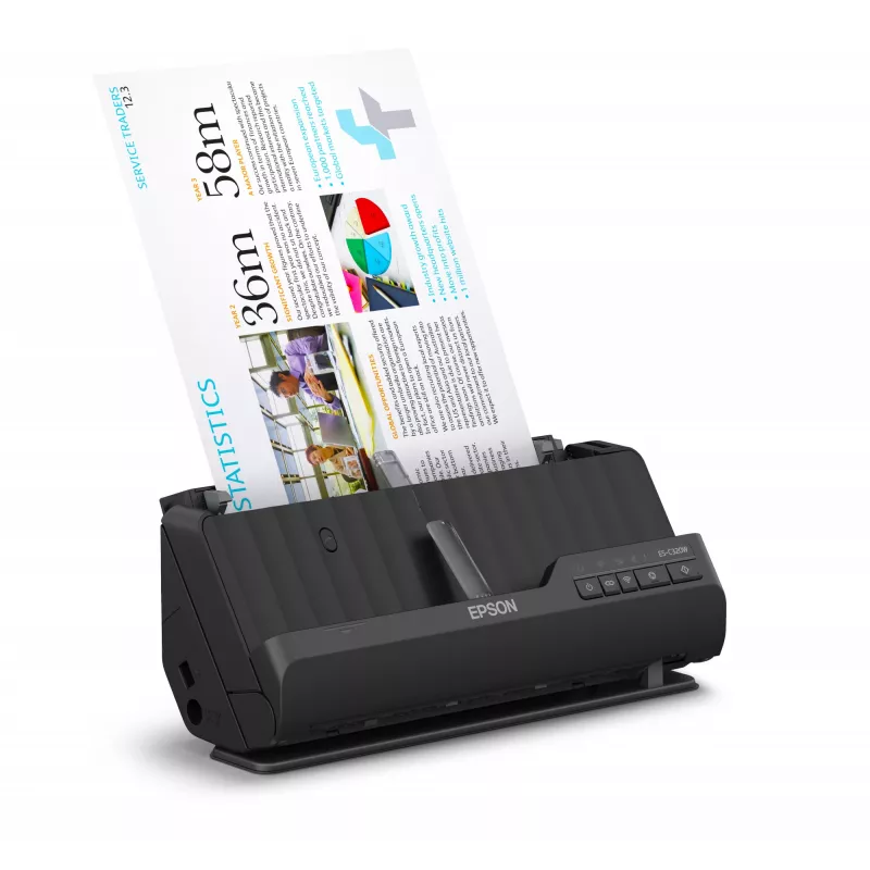 Epson ES-C320W escáner de alimentación ADF + 600 x 600 DPI A4 negro
