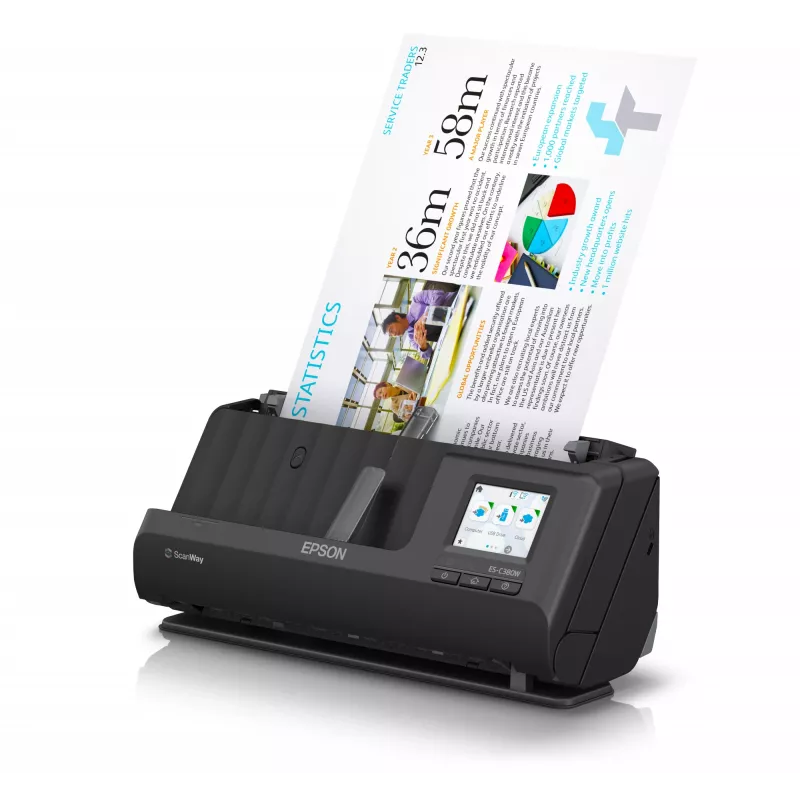 Epson ES-C380W escáner de alimentación ADF + 600 x 600 DPI A4 negro