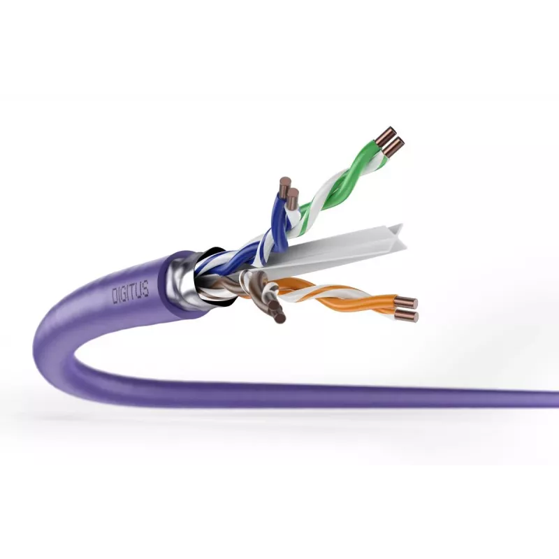 DIGITUS cable de instalación - CAT6 - F/UTP - AWG 23/1 - 100m - violeta
