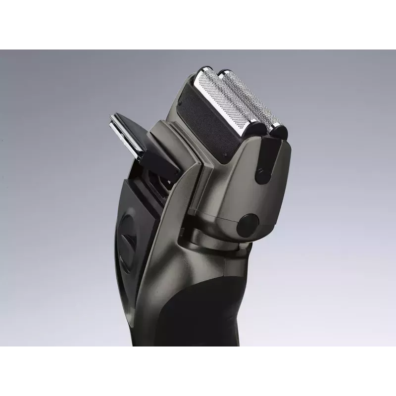 Panasonic ES-RW33 afeitadora eléctrica de láminas, Wet & Dry, inalámbrica, recortadora desplegable, autonomía de 30 min, negro/plateado