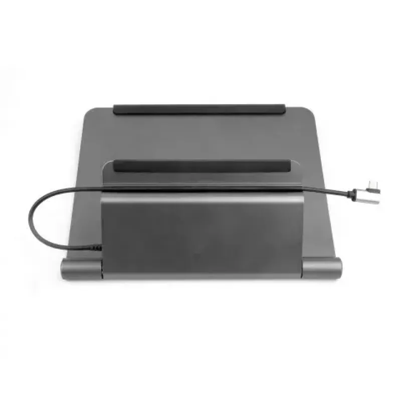 Acer HP.DSCAB.012 soporte para portátil con docking 5 en 1 (USB-C, HDMI, 3x USB-A), para portátiles de 11,6 a 15,6 pulgadas, aluminio, plateado, 270 x 45 x 300 mm