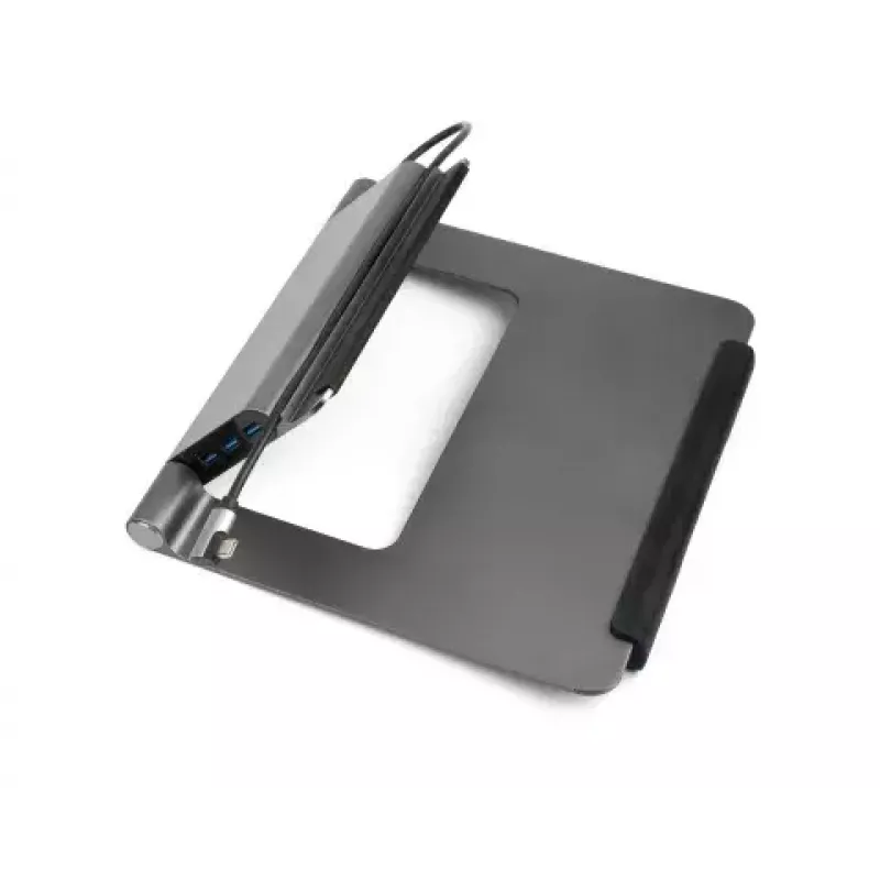 Acer HP.DSCAB.012 soporte para portátil con docking 5 en 1 (USB-C, HDMI, 3x USB-A), para portátiles de 11,6 a 15,6 pulgadas, aluminio, plateado, 270 x 45 x 300 mm