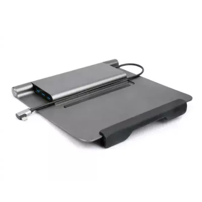 Acer HP.DSCAB.012 soporte para portátil con docking 5 en 1 (USB-C, HDMI, 3x USB-A), para portátiles de 11,6 a 15,6 pulgadas, aluminio, plateado, 270 x 45 x 300 mm