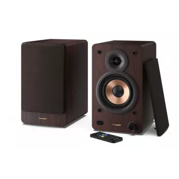 Sharp BOOKSHELF SPEAKERS altavoces de estantería de 2 vías marrón con cable e inalámbricos 60 W