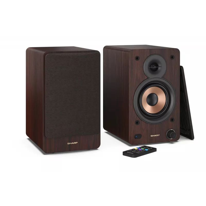 Sharp BOOKSHELF SPEAKERS altavoces de estantería de 2 vías marrón con cable e inalámbricos 60 W