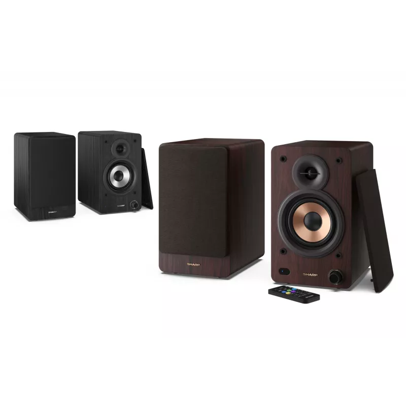 Sharp BOOKSHELF SPEAKERS altavoces de estantería de 2 vías marrón con cable e inalámbricos 60 W