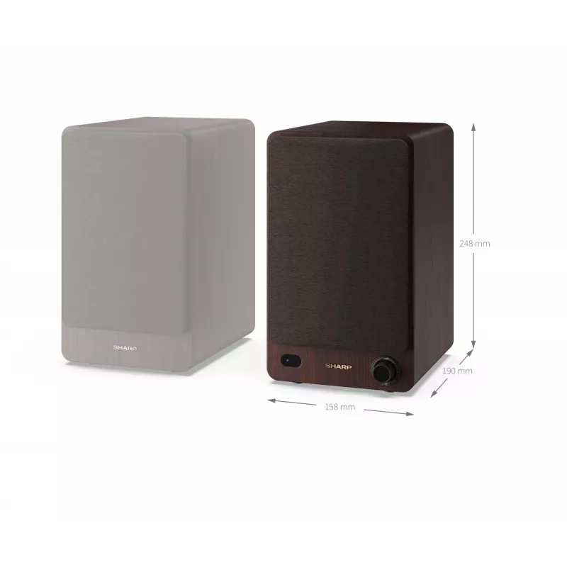 Sharp BOOKSHELF SPEAKERS altavoces de estantería de 2 vías marrón con cable e inalámbricos 60 W