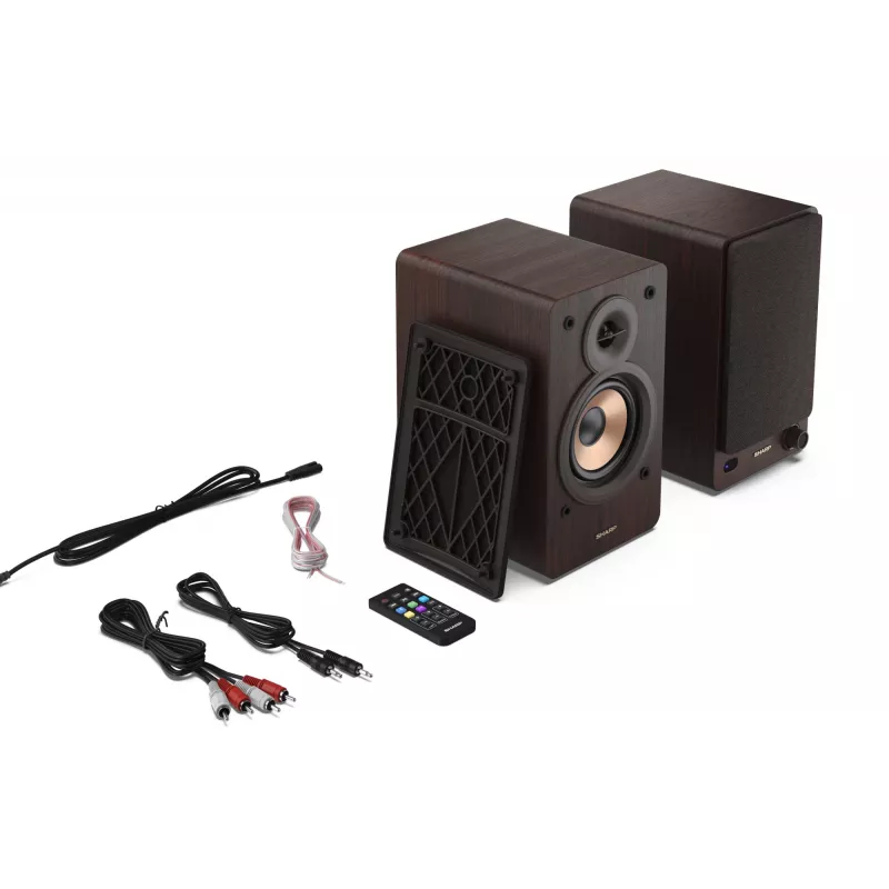 Sharp BOOKSHELF SPEAKERS altavoces de estantería de 2 vías marrón con cable e inalámbricos 60 W