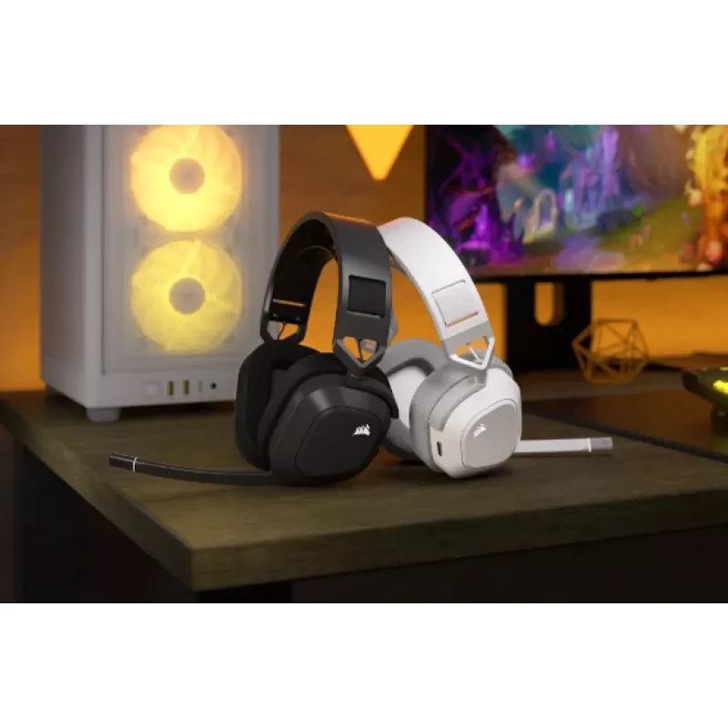 CORSAIR auriculares gaming HS80 MAX – inalámbricos – blanco