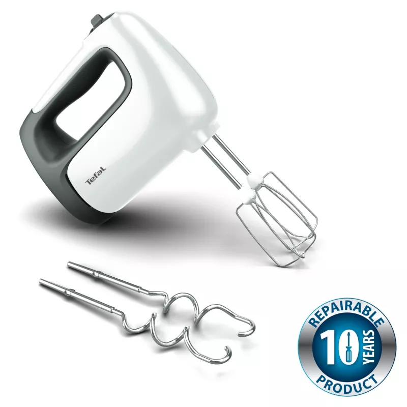 Batidora de mano Tefal Prep'Mix HT4621 — 500 W, 5 velocidades, varillas de metal, blanca