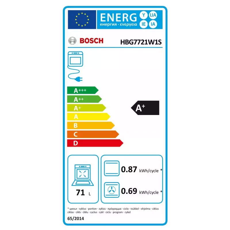 Horno de integración Bosch HBG7721W1S, eléctrico, pirolítico