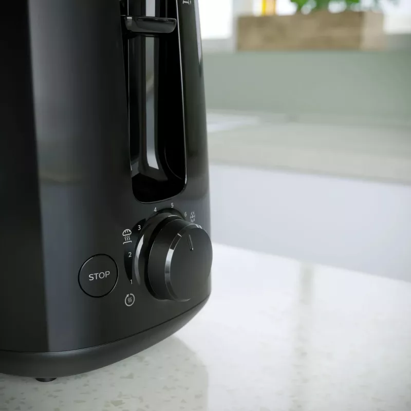 Philips Daily Collection HD2583/90 tostadora, 2 ranuras, 8 niveles, 600 W, negro