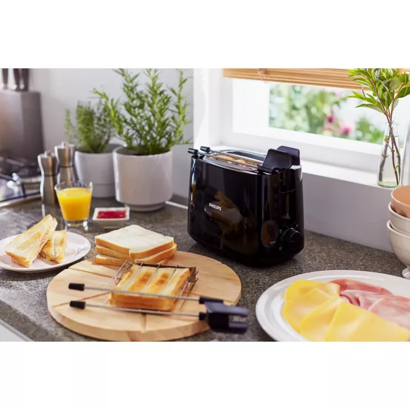 Philips Daily Collection HD2583/90 tostadora, 2 ranuras, 8 niveles, 600 W, negro