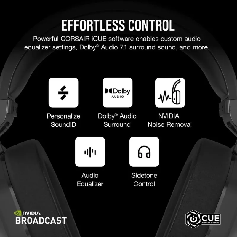 CORSAIR Auriculares gaming HS65 - Wireless - Carbon