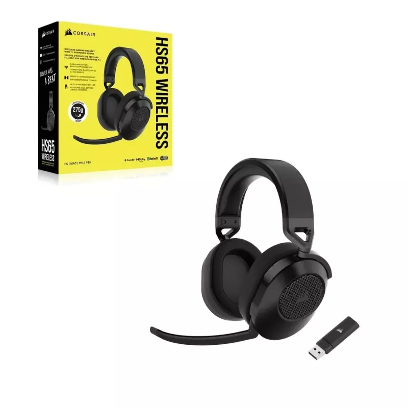 CORSAIR Auriculares gaming HS65 - Wireless - Carbon