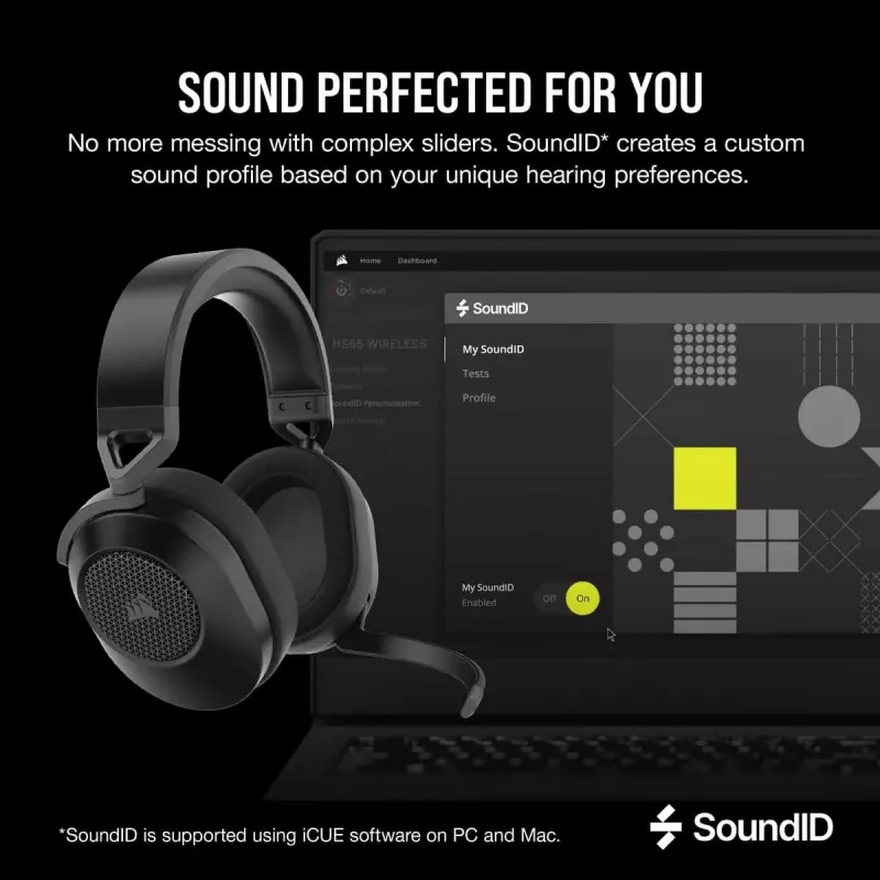 CORSAIR Auriculares gaming HS65 - Wireless - Carbon