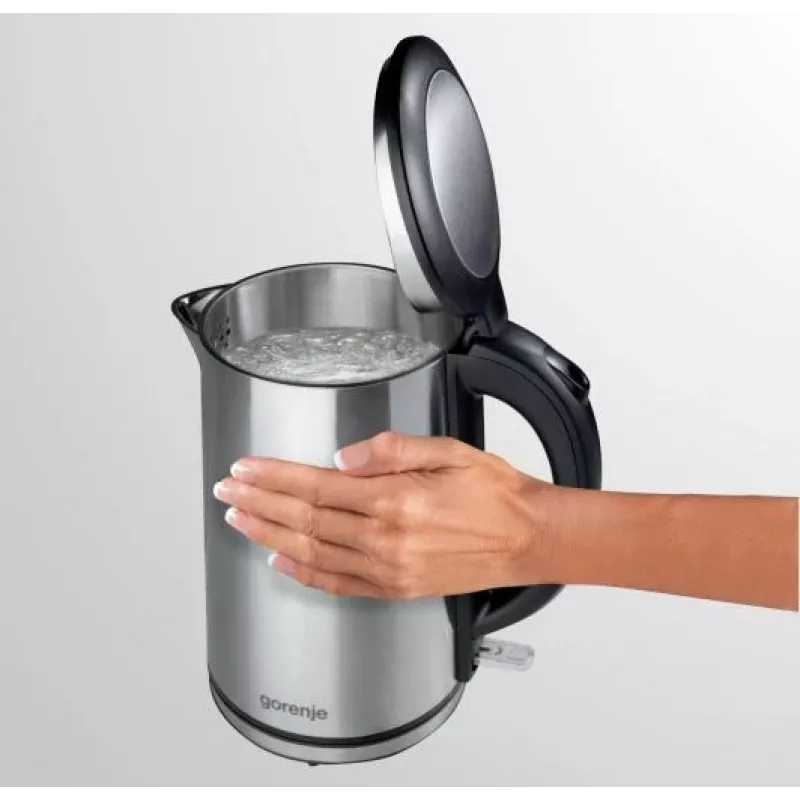 Gorenje K15DWS Hervidor 1,5 l 2200 W Negro, Acero inoxidable
