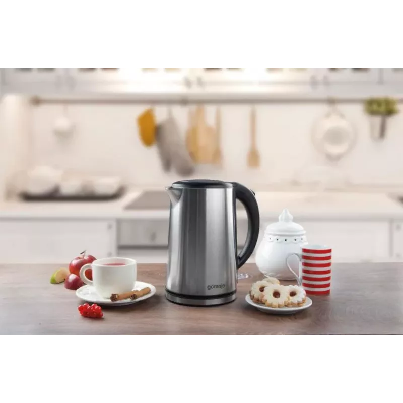 Gorenje K15DWS Hervidor 1,5 l 2200 W Negro, Acero inoxidable