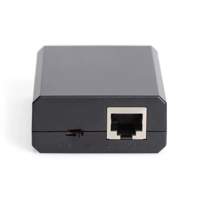 DIGITUS Splitter Gigabit PoE+, 10/100/1000 Mbit/s, 24 W Entrada: 802.3at PoE, Salida: 5V/2A, 9V/2A, 12V/2A, Carcasa de plástico, negro