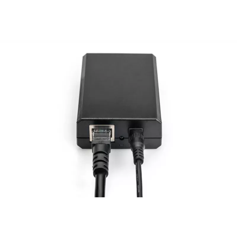 DIGITUS Splitter Gigabit PoE+, 10/100/1000 Mbit/s, 24 W Entrada: 802.3at PoE, Salida: 5V/2A, 9V/2A, 12V/2A, Carcasa de plástico, negro