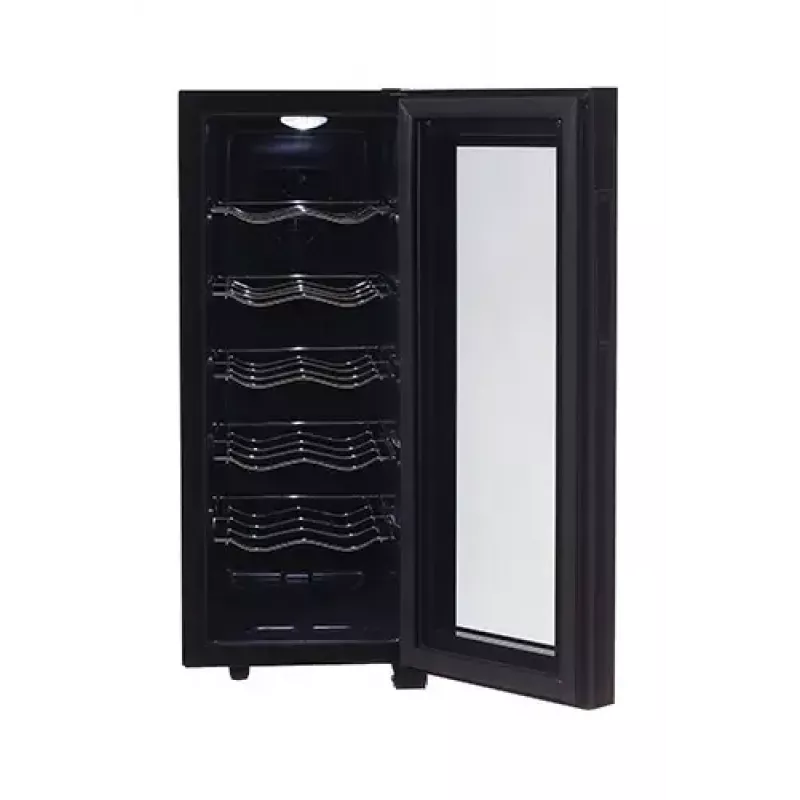 Enfriador de vino termoeléctrico Adler AD 8083 — 12 botellas, de libre instalación, negro, 33 L, 12–18 °C