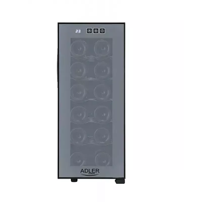 Enfriador de vino termoeléctrico Adler AD 8083 — 12 botellas, de libre instalación, negro, 33 L, 12–18 °C