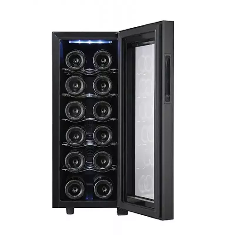 Enfriador de vino termoeléctrico Adler AD 8083 — 12 botellas, de libre instalación, negro, 33 L, 12–18 °C
